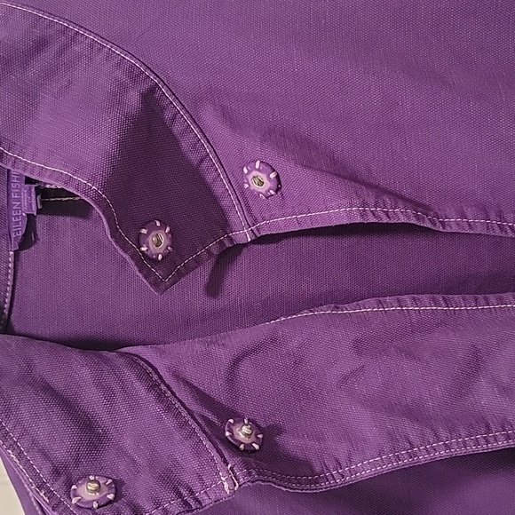 Eileen Fisher Purple Organic Cotton Hemp Boho Jacket Size Medium - Picture 10 of 13